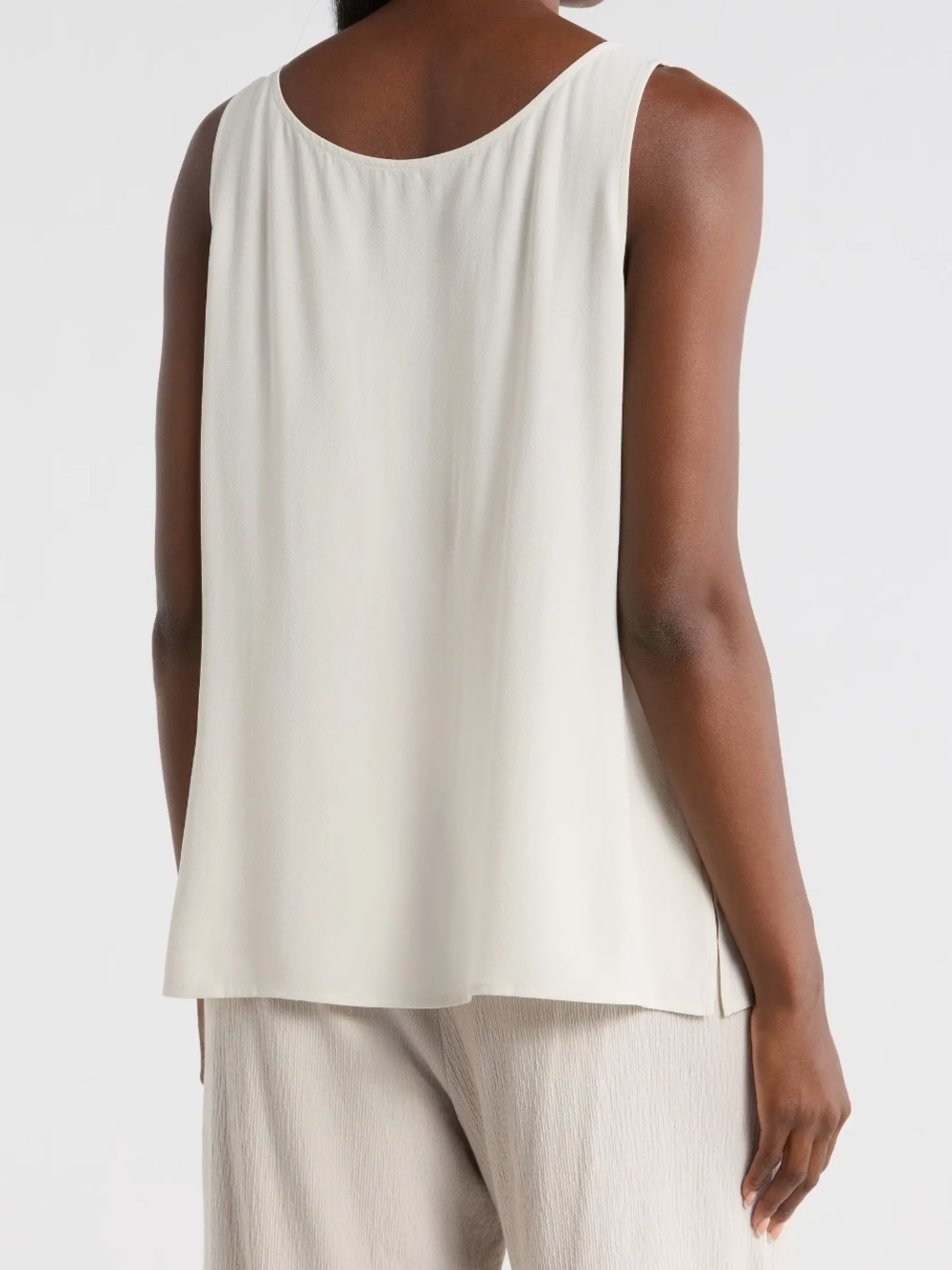 Eileen Fisher Ivory Sleeveless Tank Top Sz PM
